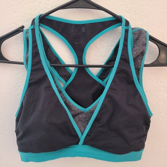 2 Medium Cake Lotus Hands Free Pumping Sports Nursing Bra pink & teal VGUC - Picture 9 of 13